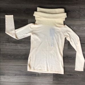 Elie Tahari Cream Oversized Turtleneck